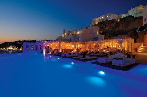Cavo Tagoo pool by night